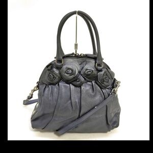 RED Valentino black rare vintage authentic Leather Rosette Satchel